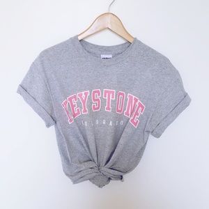 { vintage } Pink & Gray Keystone Colorado T-Shirt